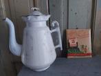 Antieke emaille koffiekan & reclamebordje koffiekan, Ophalen of Verzenden