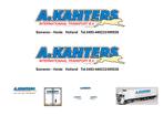Vrachtauto decal 1:50 A Kanters intern.transport ( trailer ), Hobby en Vrije tijd, Modelauto's | 1:50, Verzenden, Nieuw, Bus of Vrachtwagen