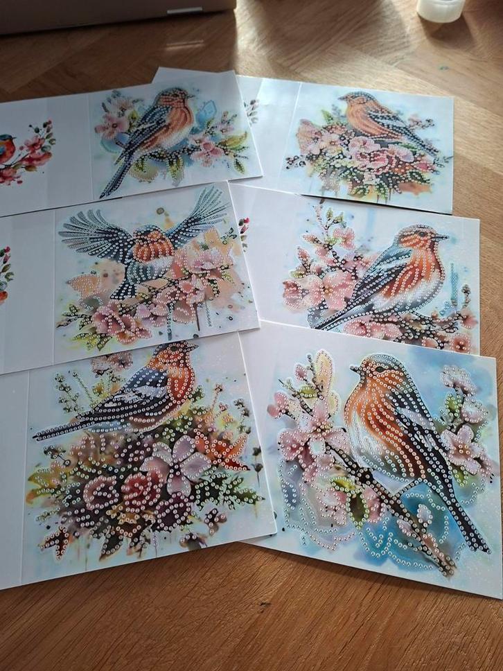 Diamond Painting Kaartensets - 6 Stuks per pakje., Hobby en Vrije tijd, Kaarten | Zelf maken, Nieuw, Blanco kaart of Basiskaart