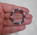 Zilveren broche met saffier nr.777, Sieraden, Tassen en Uiterlijk, Broches, Verzenden, Minder dan 4 cm, Zo goed als nieuw, Met edelsteen