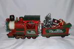 Metalen trein met kerstboom rood locomotief metaal kerst, Diversen, Kerst, Nieuw, Ophalen of Verzenden