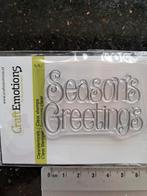 SEASONS GREETINGS CRAFT EMOTIONS STEMPEL KAARTEN MAKEN kerst, Hobby en Vrije tijd, Stempelen, Ophalen of Verzenden, Nieuw, Clearstamp