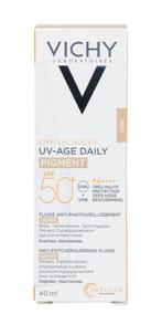 Vichy Capital Soleil UV-Age Daily SPF50+ Getint Light 40 ml, Verzenden, Nieuw, Gehele gezicht, Verzorging