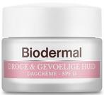 Biodermal Dagcrème Droge & Gevoelige Huid SPF 15 50 ML., Nieuw, Gehele gezicht, Ophalen of Verzenden, Verzorging
