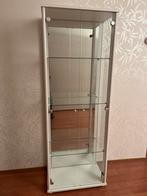Witte Vitrinekast met Glazen Deuren, Gebruikt, Glas, 150 tot 200 cm, 25 tot 50 cm