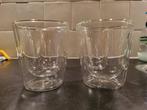 4 dubbelwandige theeglazen, Huis en Inrichting, Keuken | Servies, Glas of Glazen, Gebruikt, Ophalen of Verzenden, Glas