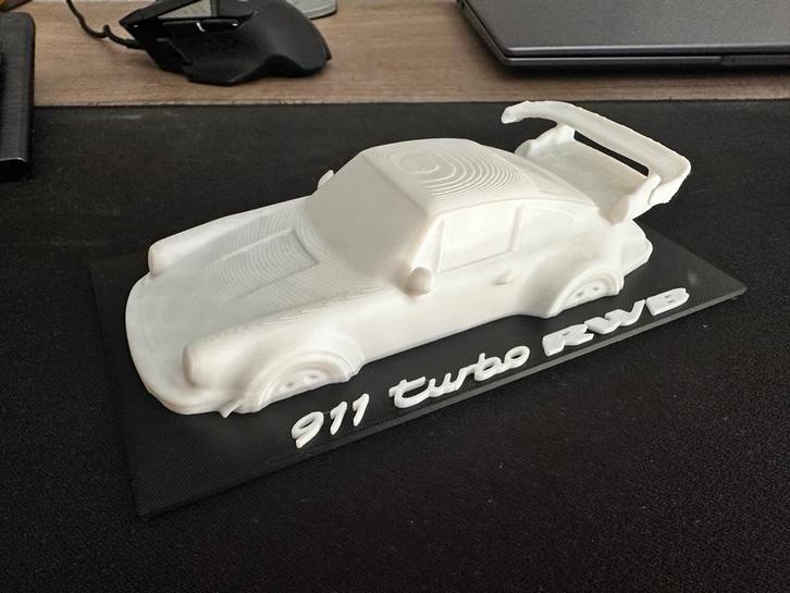 Porsche 911 Turbo RWB - 3D Geprint Kunst, Hobby en Vrije tijd, Modelbouw | Auto's en Voertuigen, Nieuw, Auto, 1:32 tot 1:50, Overige merken