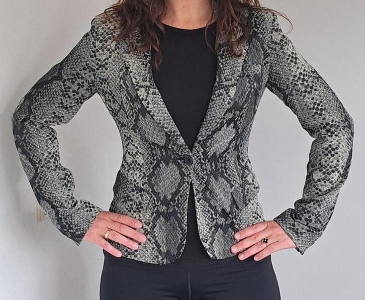 Expresso Blazer met slangenprint in maat 36 / S, Kleding | Dames, Jasjes, Kostuums en Pakken, Gedragen, Jasje, Maat 36 (S), Zwart