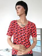 JUFFROUW JANSEN Oranje/Rode Palm Beach Top met Strikjes M 38, Maat 38/40 (M), Oranje, Ophalen of Verzenden, Zo goed als nieuw