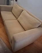 Beige 2-zitsbank van stof, Ophalen, Gebruikt, Tweepersoons, 75 tot 100 cm