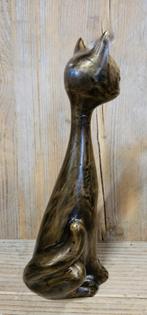 POES / KAT / bronzen beeld / 25 cm hoog, Dierenbeeld, Nieuw, Metaal, Info@huisentuindecoratiemarie.nl