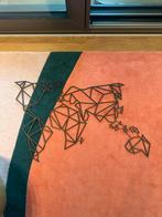 Moderne Wereldkaart Wanddecoratie - Geometrisch Design, Ophalen of Verzenden, Zo goed als nieuw