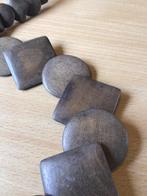Stoere houten dames of heren ketting., Ophalen of Verzenden, Zo goed als nieuw, Bruin, Overige materialen