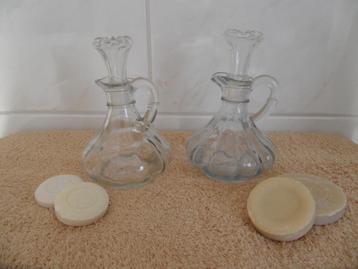 vintage glazen schenkflesje met glazen stop - karaf  beschikbaar voor biedingen