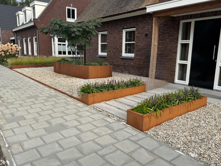 Cortenstaal bloembakken op maat, Tuin en Terras, Bloembakken en Plantenbakken, Zo goed als nieuw, Metaal, Tuin, 100 cm of meer