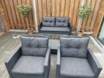Wicker Loungeset - Bank, 2 Stoelen & Kussens, Ophalen, 4 zitplaatsen, Kunststof, Zo goed als nieuw