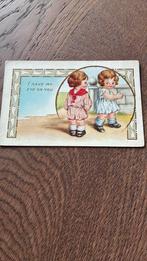 Kinderkaart. Reliëf. Ik heb een oogje op je.jongen en meisje, Verzamelen, Ansichtkaarten | Themakaarten, Ophalen of Verzenden