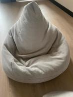Big Bertha Lounge Pug zitzak gaming stoel met voetenbankje., Huis en Inrichting, Zitzakken, Ophalen, Zo goed als nieuw, Beige