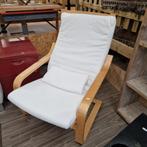 Ikea stoel hout/ textiel wit, Ophalen, Gebruikt, ., Wit