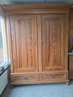 Antieke houten kast met deuren en lades, Gebruikt, 200 cm of meer, 150 tot 200 cm, Met deur(en)
