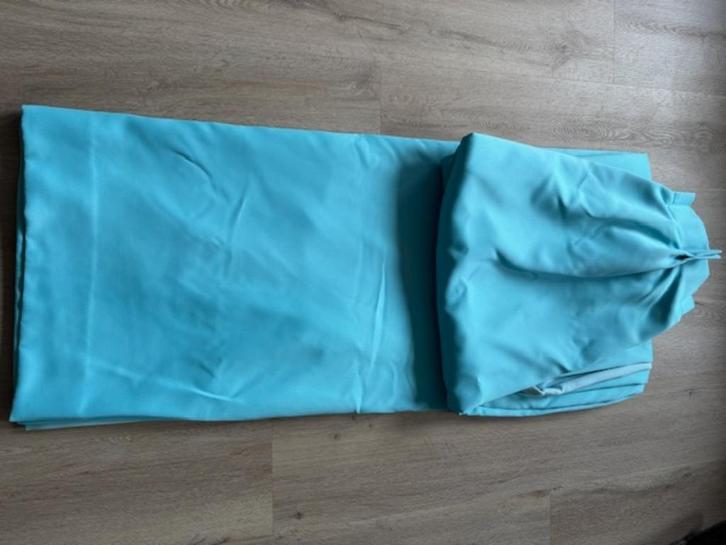 Gordijn woonkamer, Huis en Inrichting, Stoffering | Gordijnen en Lamellen, Gebruikt, 200 cm of meer, 200 cm of meer, Blauw, Ophalen