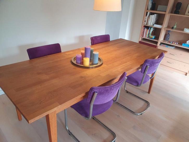 Dykmeyer design buisframe eetkamerstoelen - Gispen stijl, Huis en Inrichting, Stoelen, Zo goed als nieuw, Vier, Metaal, Stof, Overige kleuren