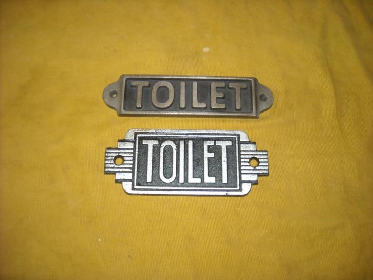 gietijzeren bordje toilet wc bord toilet-bordje toiletbordje, Antiek en Kunst, Antiek | Overige Antiek, Ophalen of Verzenden