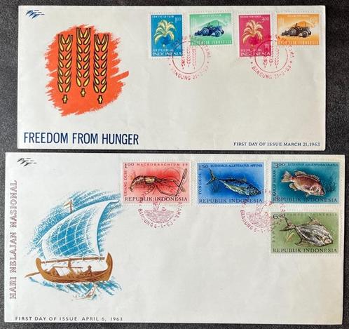onbeschreven FDC Indonesië 1963 - 1964   *PER STUK TE KOOP*, Postzegels en Munten, Postzegels | Eerstedagenveloppen, Onbeschreven