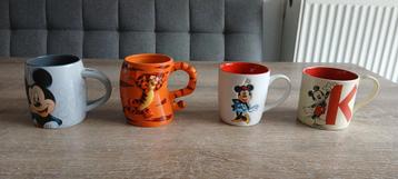 4 disneyland Paris mok beker mokken tijgetje mickey minnie beschikbaar voor biedingen