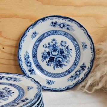 Blue Rose Fine China gebaksbordje blauw wit | per stuk *5=4* beschikbaar voor biedingen