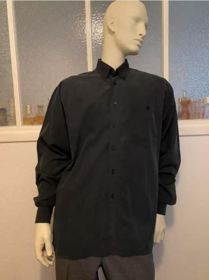 Zwart overhemd mt. XXL, Kleding | Heren, Grote Maten, Zo goed als nieuw, Overhemd, Zwart, Ophalen of Verzenden