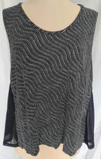Nieuw dames top, zwart-zilver glitter, mt. 48-50, Kleding | Dames, Tops, Zwart, Maat 46/48 (XL) of groter, Nieuw, Ophalen of Verzenden