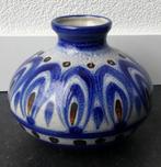 Jasba vintage vaas West-Germany grijs blauw steengoed look, Gebruikt, Blauw, Aardewerk of Porselein, Ophalen of Verzenden