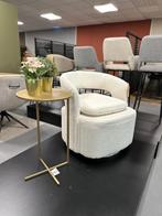 Draaibare fauteuil wit - boucle fauteuil - teddy fauteuil, Ophalen, Nieuw, 75 tot 100 cm, Stof