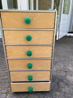 ladeblok ladekastje in staal of metaal met 6 houten lades, Huis en Inrichting, Kasten | Ladekasten, Ophalen, Minder dan 50 cm