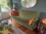 Mosgroene fluwelen zitbank, Huis en Inrichting, Banken | Sofa's en Chaises Longues, Ophalen, Gebruikt, Minder dan 75 cm, 150 tot 200 cm