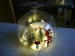 glazenkerstbal metverlichting 2boompjes sneeuw paddestoel 18, Ophalen of Verzenden, Zo goed als nieuw
