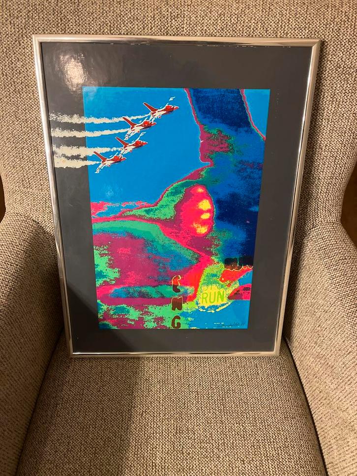 Henk van der Vet Zeefdruk - Fokker F16, Antiek en Kunst, Kunst | Litho's en Zeefdrukken, Ophalen of Verzenden