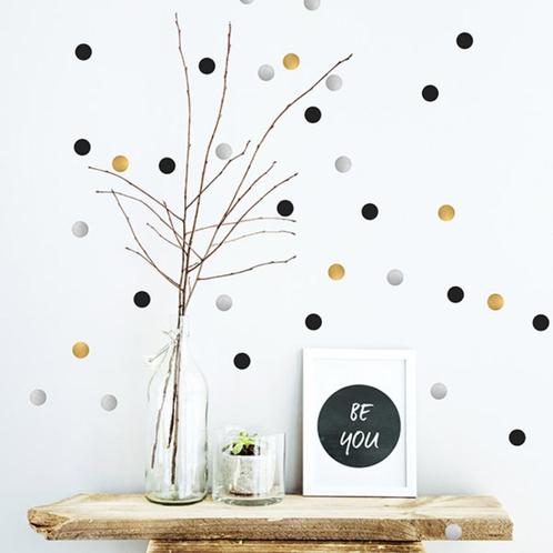 Muurstickers Confetti Zwart Goud Zilver Pom le Bonhomme, Kinderen en Baby's, Kinderkamer | Inrichting en Decoratie, Nieuw, Wanddecoratie