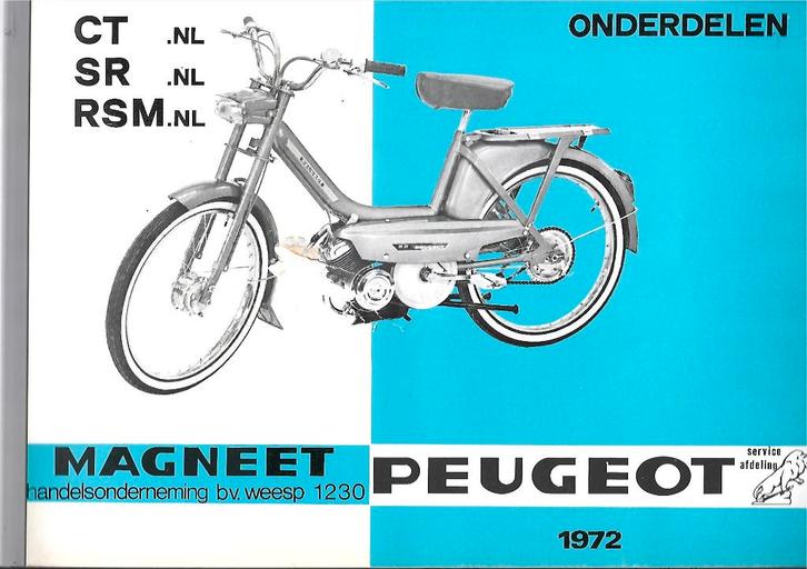 Peugeot CT SR RSM onderdelenlijst bromfiets (8026z), Fietsen en Brommers, Handleidingen en Instructieboekjes, Zo goed als nieuw