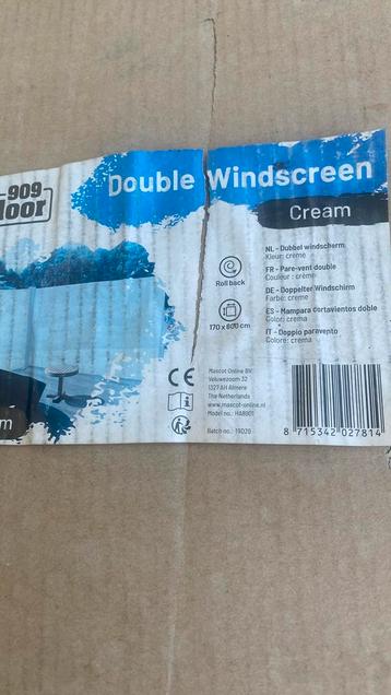 Nieuw dubbel windsvhetm 170 hoog 600 breed creme beschikbaar voor biedingen
