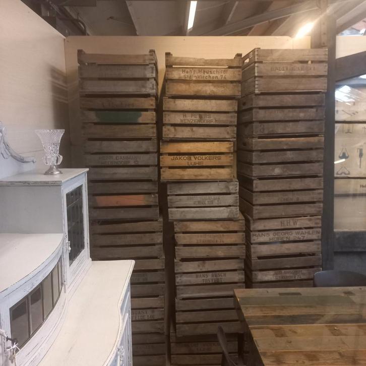 3 lats fruitkistjes met opdruk, Antiek en Kunst, Curiosa en Brocante, Ophalen