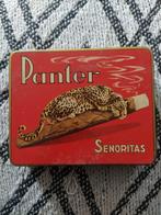 oude vintage Panter blikken was voor de sigaren, Verzamelen, Rookartikelen, Aanstekers en Luciferdoosjes, Ophalen of Verzenden