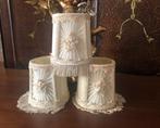 Boudoir Brocante Barok lampenkapje klem kapje met franjes, Ophalen of Verzenden, Gebruikt, Rechthoekig, Minder dan 25 cm