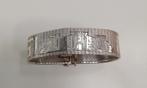 Vintage armband 925 zilver met reliëf van slot of kasteel, Ophalen of Verzenden, Zo goed als nieuw, Zilver, Zilver