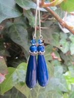Oorbellen Long Blue Jade sodaliet-swarovski-jade zilver, Ophalen, Nieuw