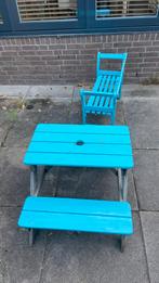Lief! Picknick tafel en houten bankje voor kleine kinderen, Tuin en Terras, Picknicktafels, Ophalen, Gebruikt, Rechthoekig