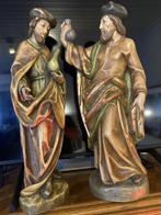 de heilige tweelingbroers Cosmas en Damianus in hout, Antiek en Kunst, Antiek | Religie, Ophalen of Verzenden