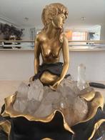 Gouden Art Deco Beeld met Kristallen, Ophalen of Verzenden, Zo goed als nieuw