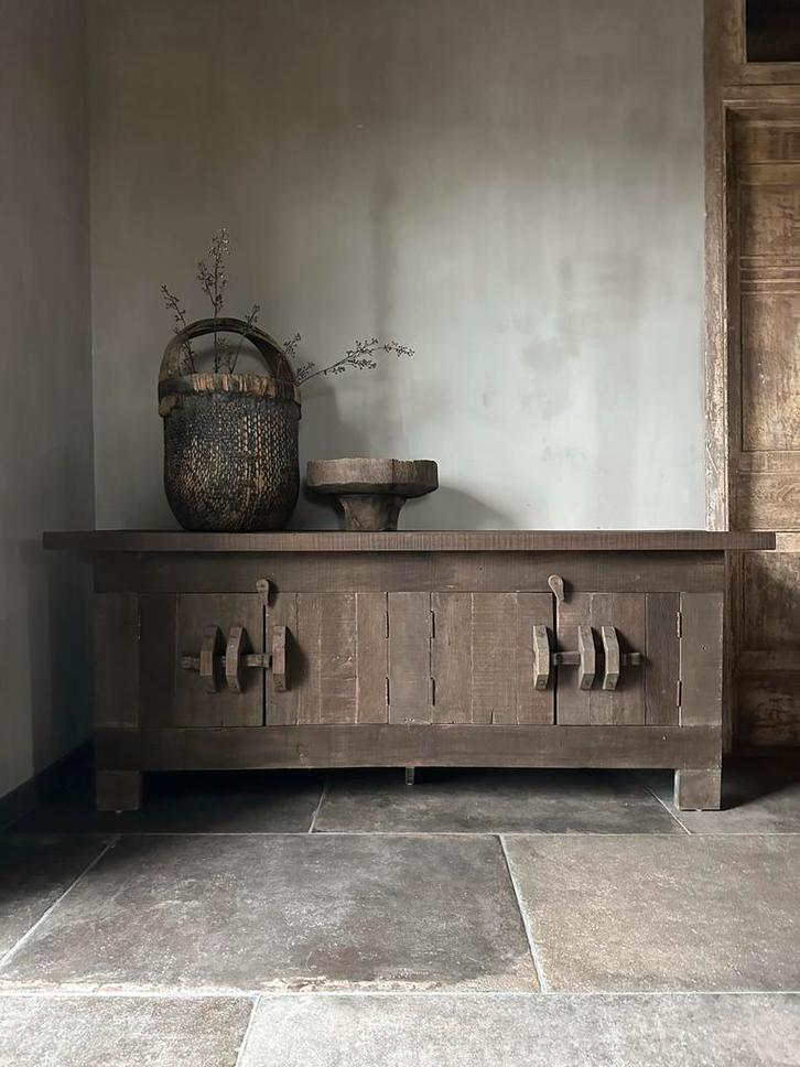 Robuust Tv Meubel Driftwood Collectie - 4 Deurs, Huis en Inrichting, Kasten | Dressoirs, Nieuw, 150 tot 200 cm, 50 tot 75 cm, Met deur(en)